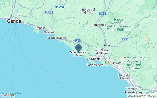 Kaart met locatie Monterosso al Mare